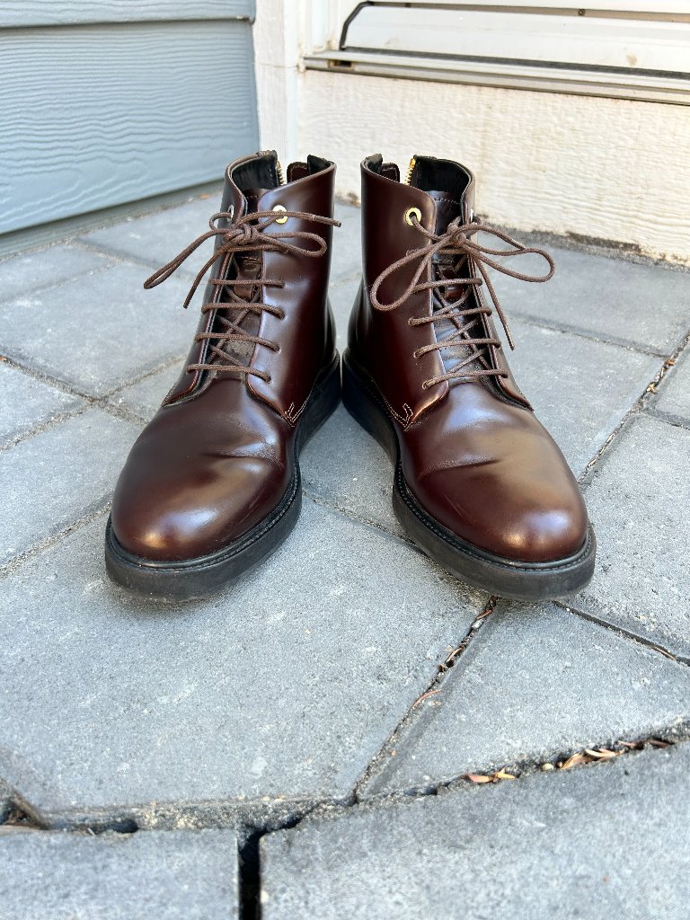 Want Les Essentials Lace-Up Boot In Brown Genuine Leather Size 36